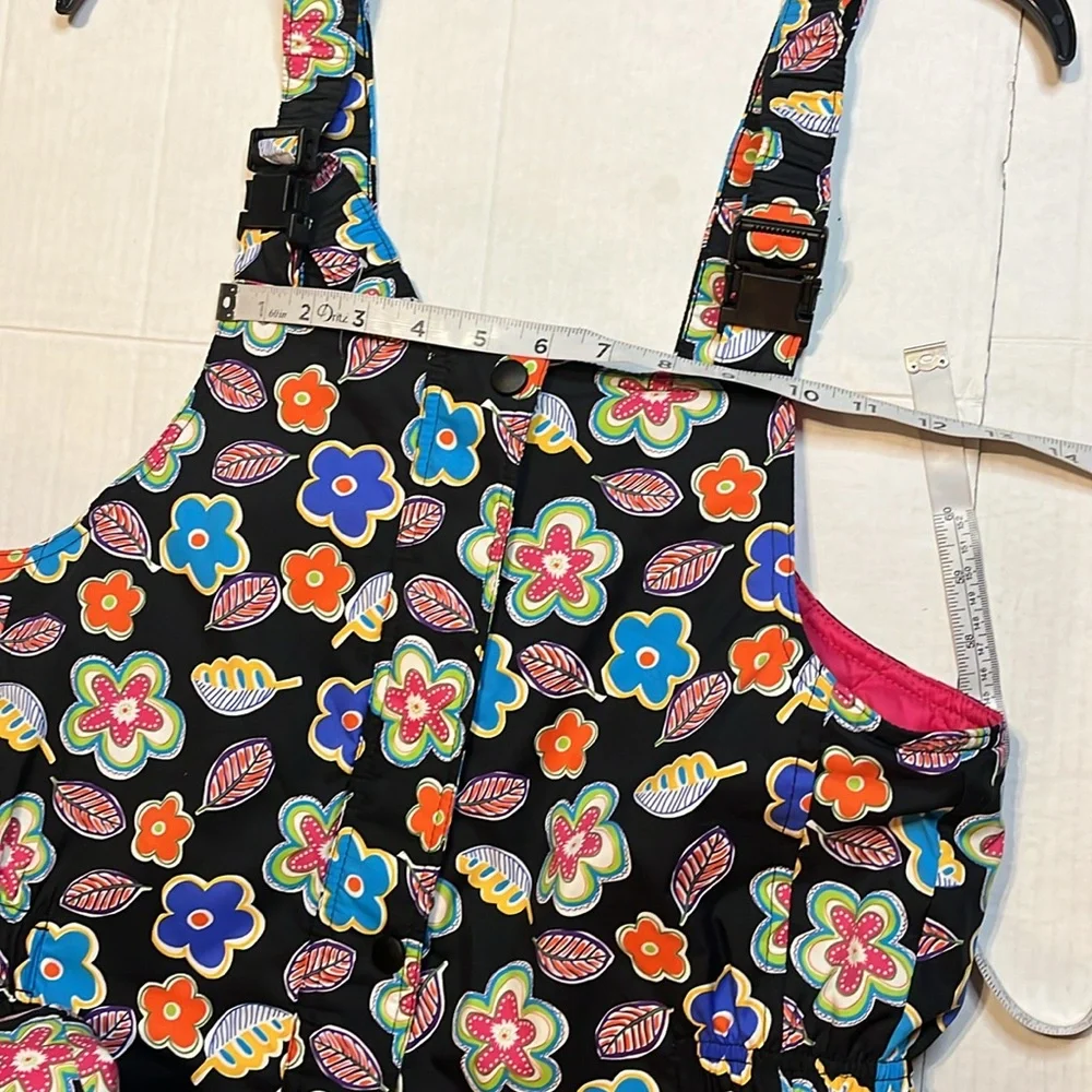 Hanna Andersson-14(160)- Floral Snowsuit - Black and Multicolor bib snow overall